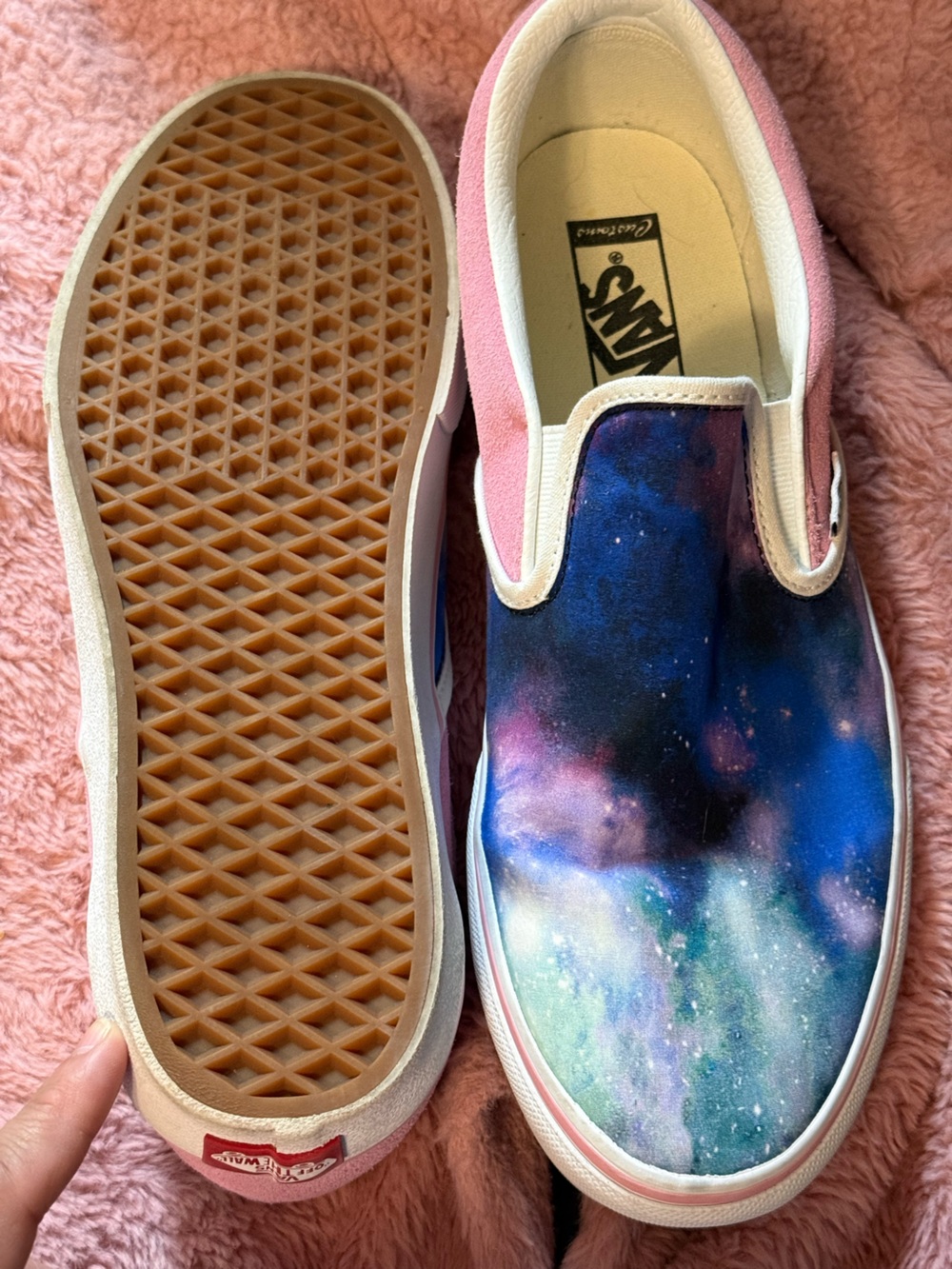 Size 11 - Vans Customs Classic Slip On Galaxy Pink Suede Mens NWOT 2021